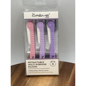 The Creme Shop Retractable Multi-Purpose Razors Set of 3 Eyebrow Face Travel NEW